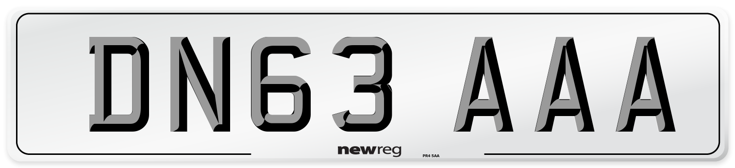 DN63 AAA Number Plate from New Reg